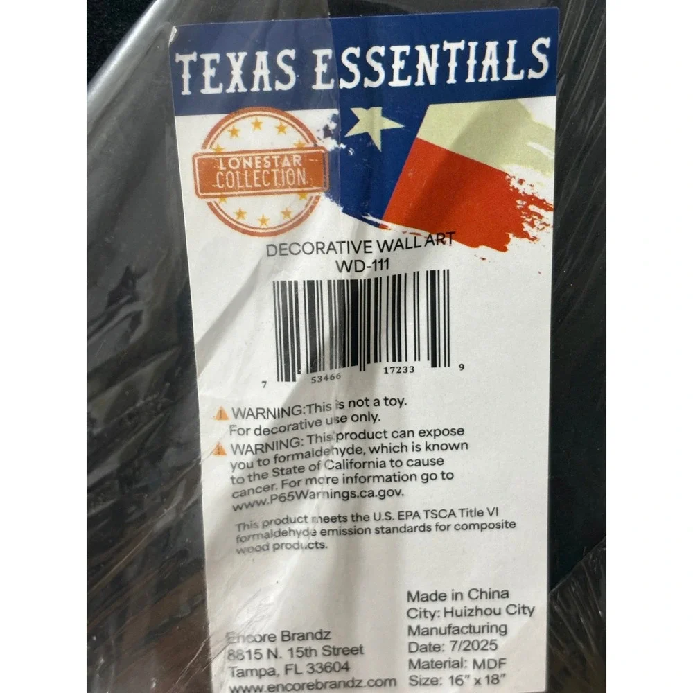 Texas Essentials Lonestar Collection Sunflower Texas Flag Wall Art WD-111 16x18